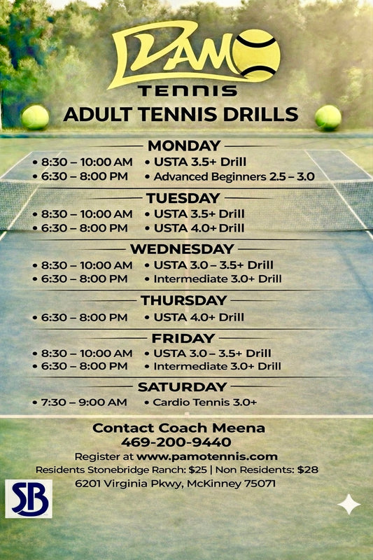 Adult Tennis Drills w/Meena